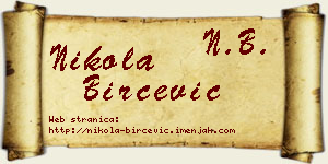 Nikola Birčević vizit kartica